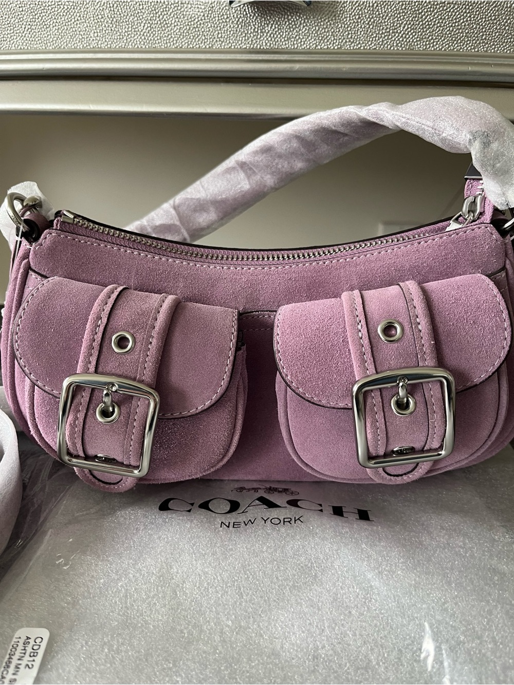 📣CLOSET CLEAROUT📣 Coach Ashton Bag in pink lavender suede 😍😍😍 - Picture 13 of 16